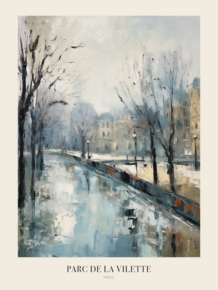 Winter City Park Poster Parc De La Vilette Paris 2