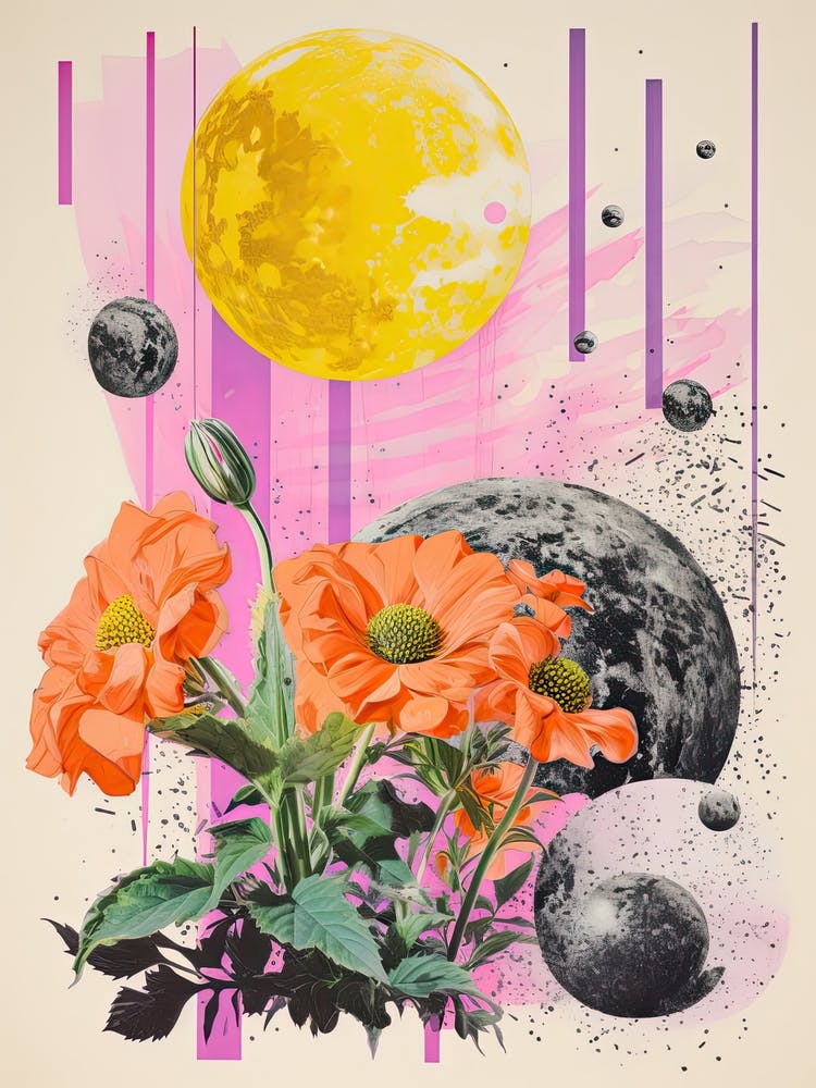 Abstrakte Landschaft Risograph-Stil 39