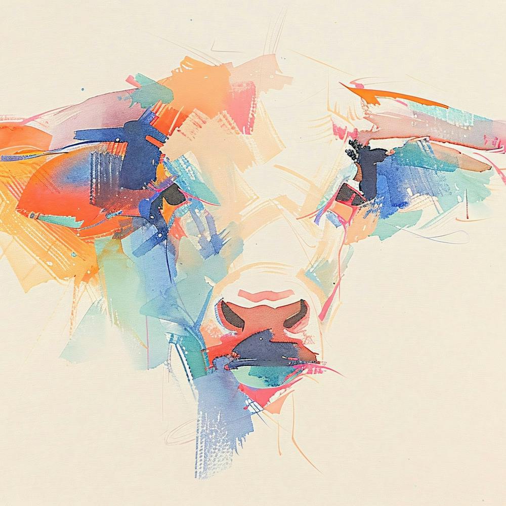 Abstract Cow Painting