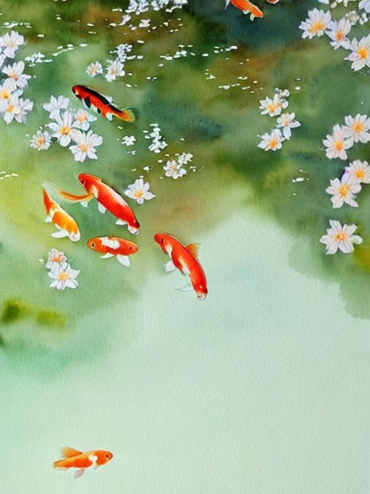 Koi-Fisch II Märchenbuch Aquarell