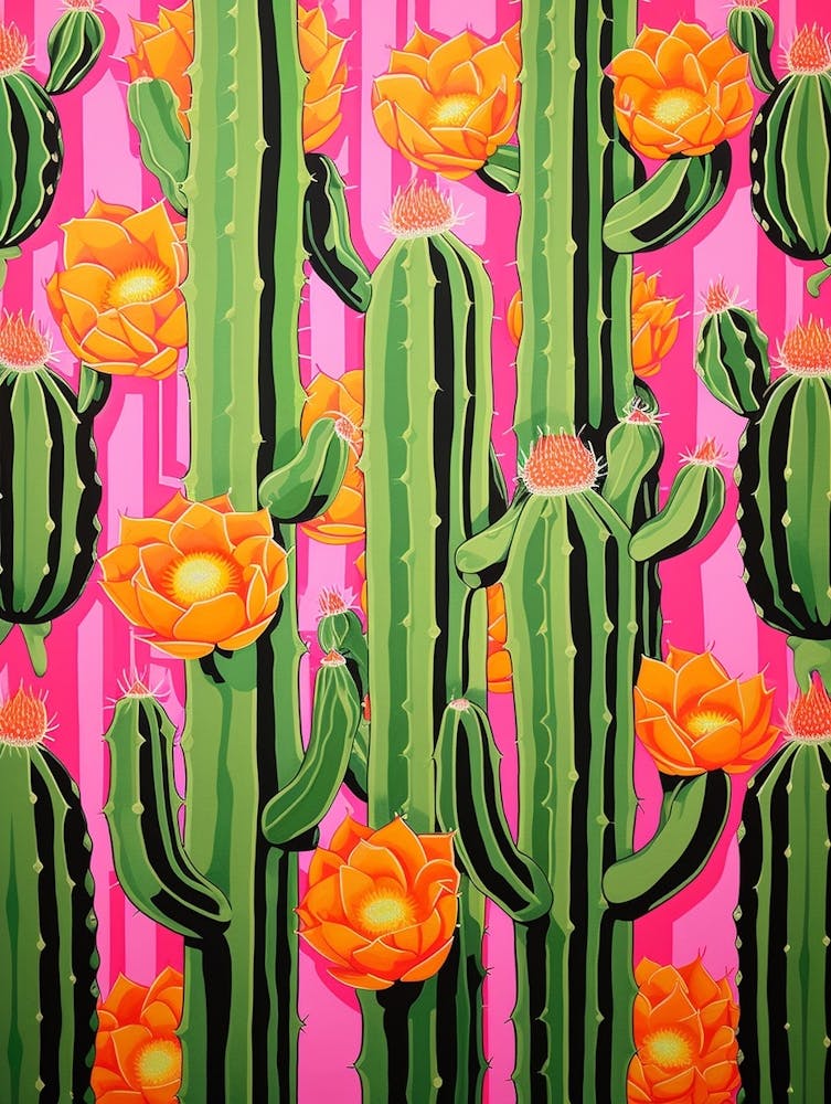 Mexican Style Cactus Illustration Ladyfinger Cactus 4