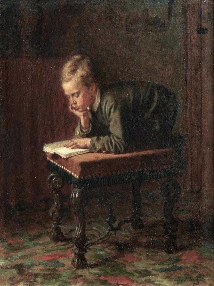 Boy Reading A Book 1