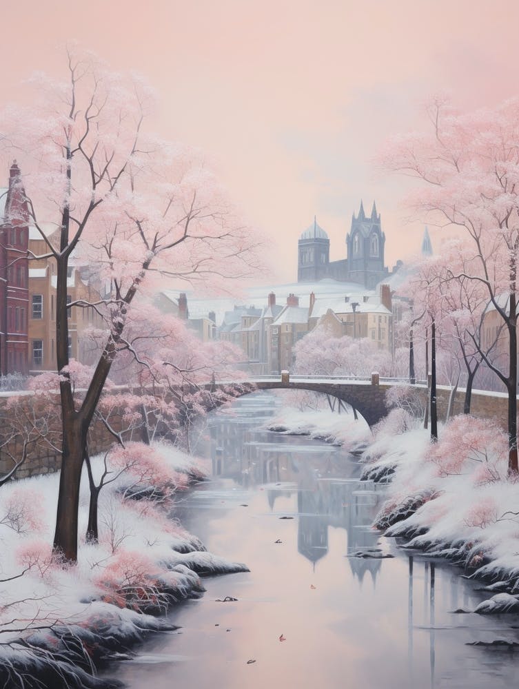 Dreamy Winter Painting Newcastle United Kingdom