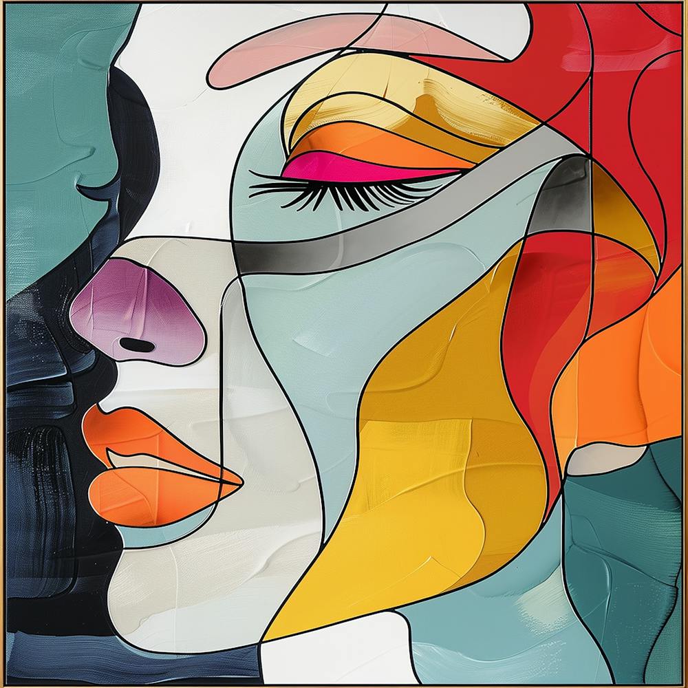 Abstract Woman'S Face  - colorful cubism, cubism, cubist art,    abstract art, abstract painting  city wall art, colorful wall art, home decor, minimal art, modern wall art, wall art, wall decoration, wall print colourful wall art, decor wall art, digital art, digital art download, interior wall art, downloadable art, eclectic wall, fantasy wall art, home decoration, home decor wall, printable art, printable wall art, wall art prints, artistic expression, contemporary, modern art print,