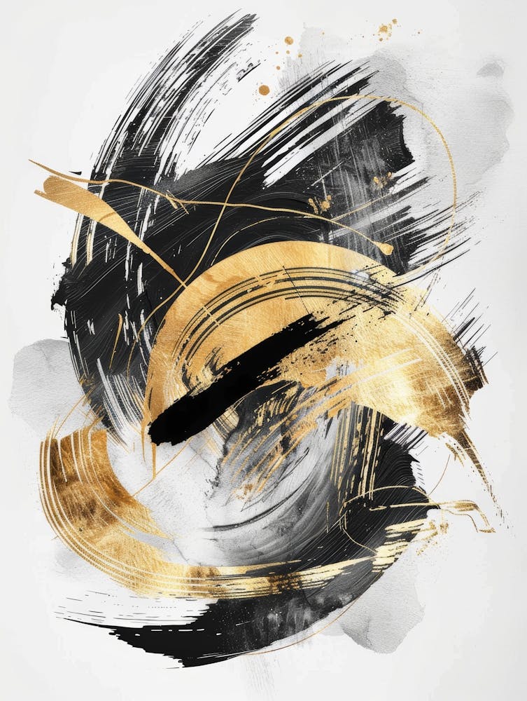 Abstract Gold And Black Painting 31