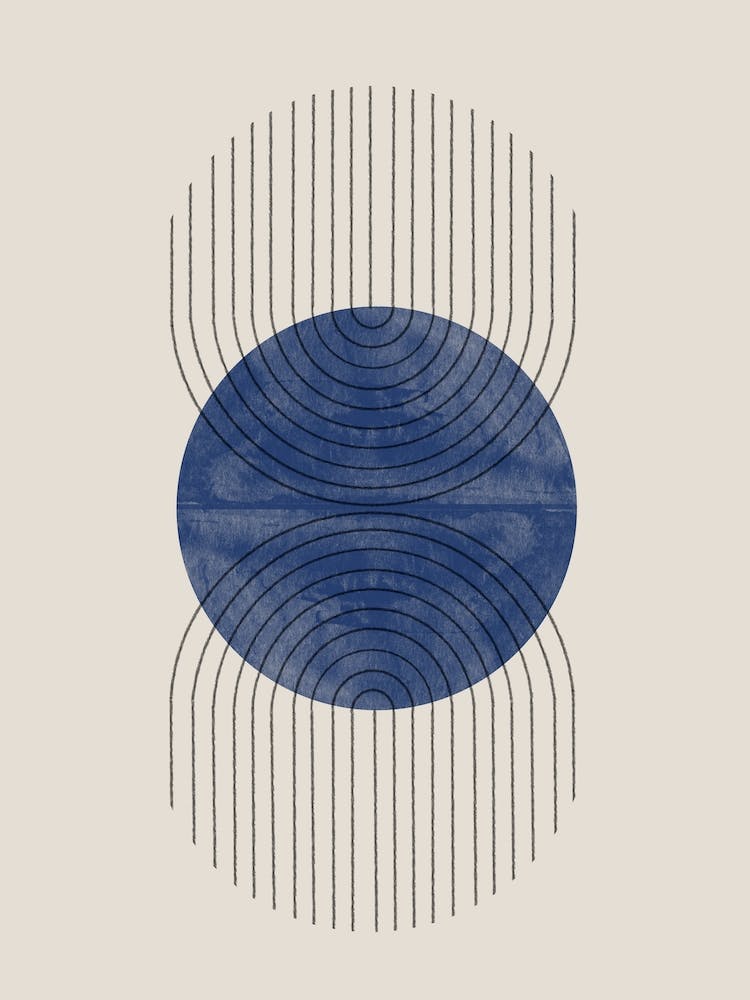 Blue Moon Minimal Graphic Simple Japanese Style