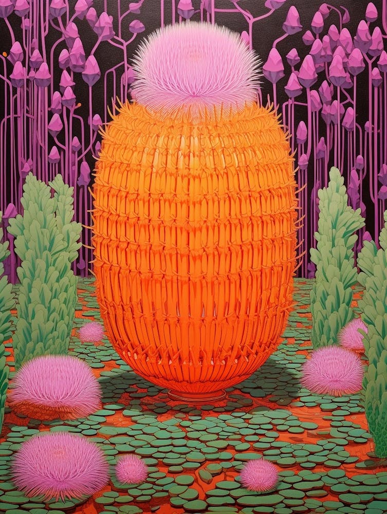 Mexican Style Cactus Illustration Barrel Cactus 1