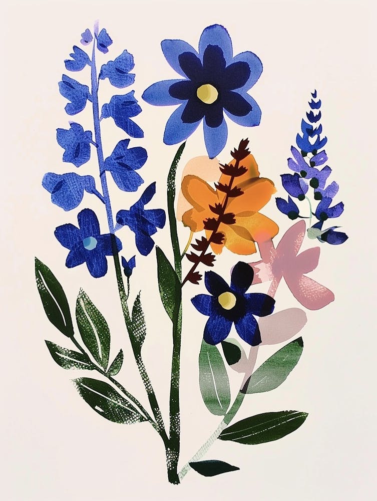 Painted Florals Lilac 1