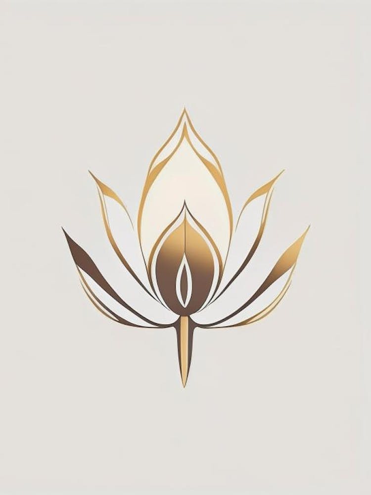 Lotus Flower, Buddhist Symbol Retro Minimal 6