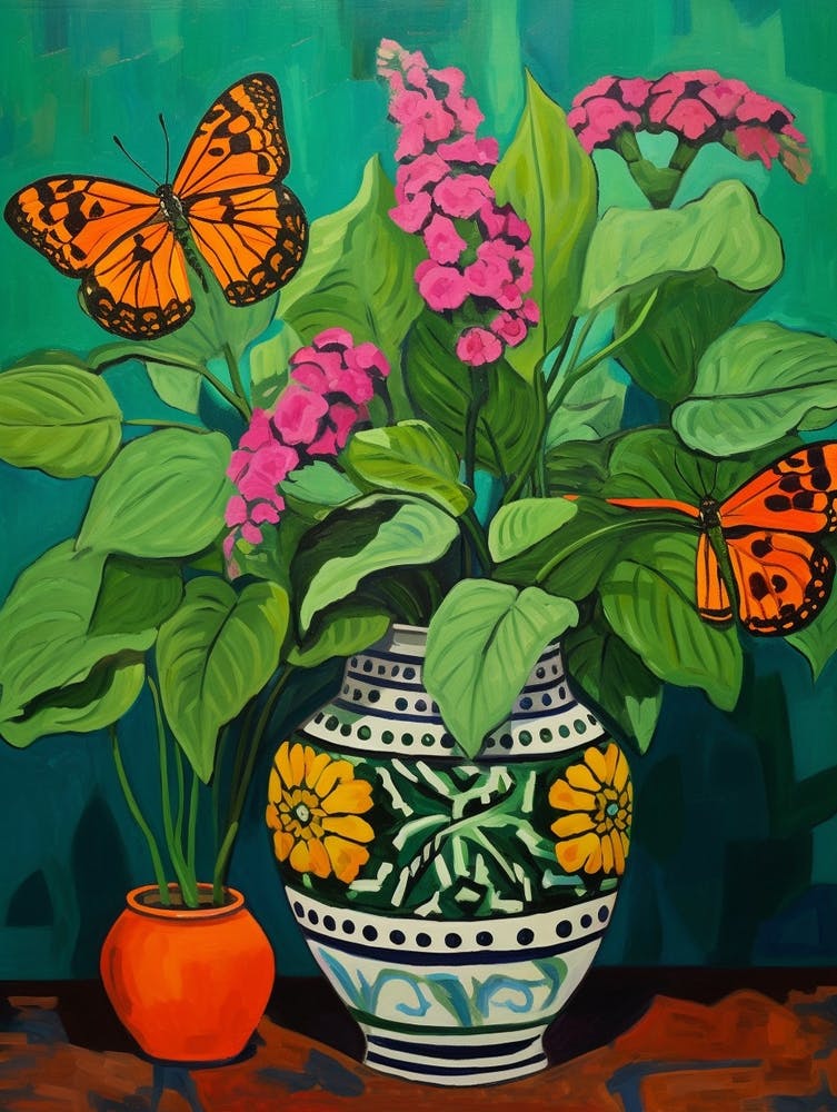 Flowers In A Vase Still Life Painting Lantana 2