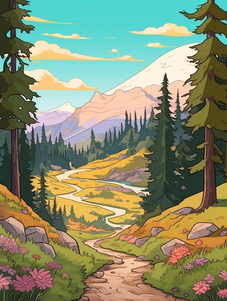 Kepler Track New Zealand 2 Hike Illustration