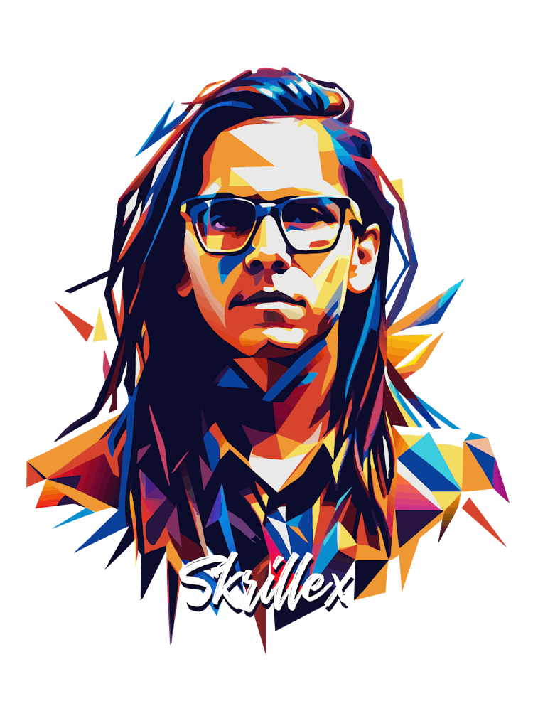 Skrillex 02 Portrait Music Icon WPAP Pop Art Style