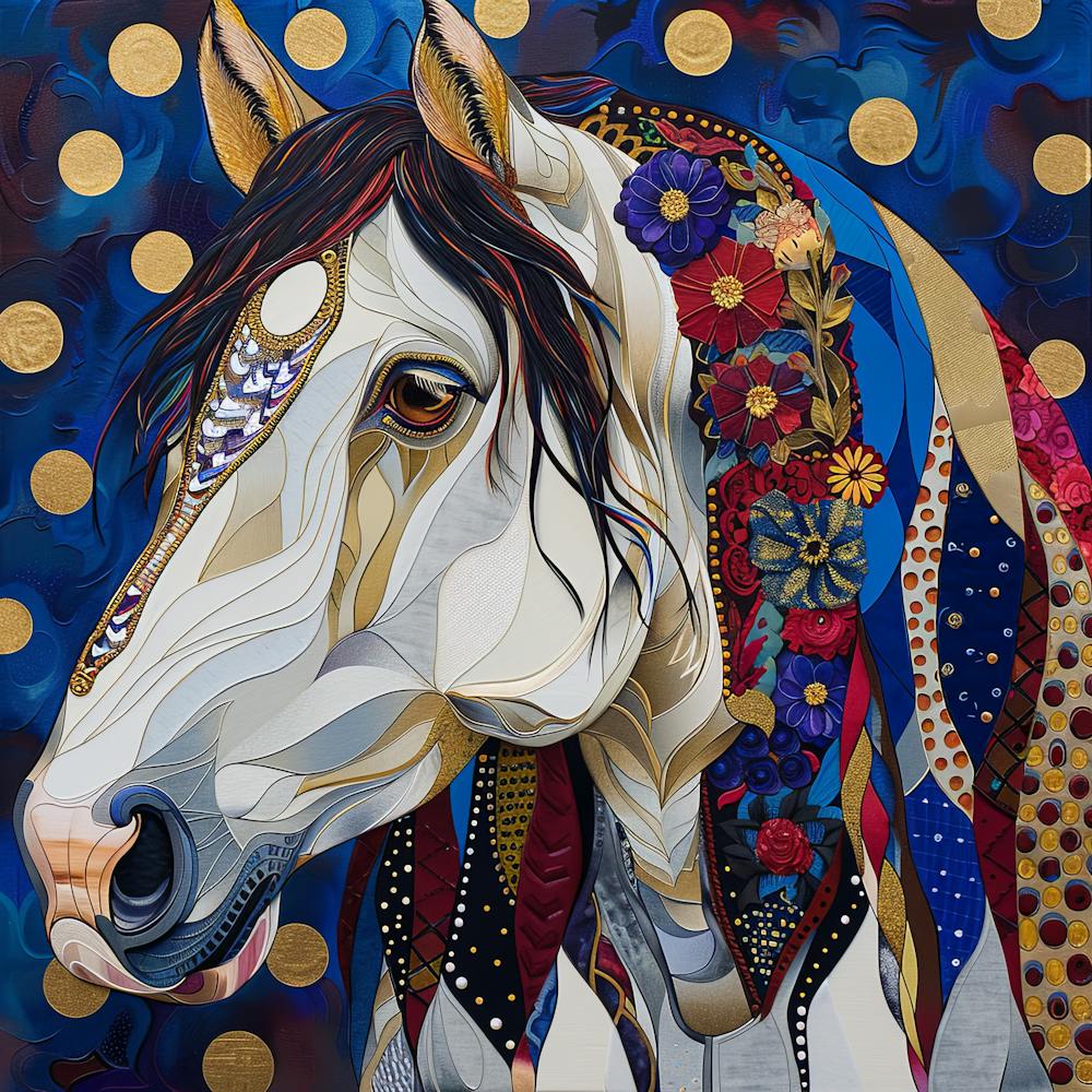 Patchwork Quilted Clydesdale Horse 1