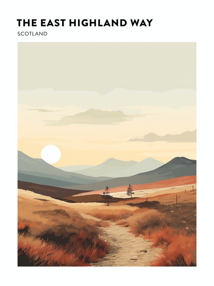 The East Highland Way Scotland 3 Hiking Trail Landscape Poster