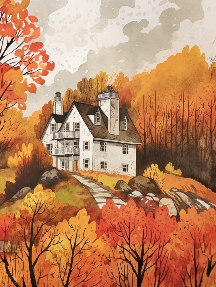 House In The Woods Watercolour 1