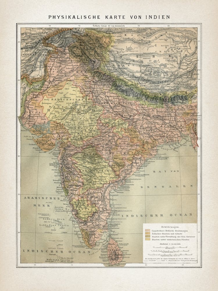 Vintage Brockhaus 5 Indien