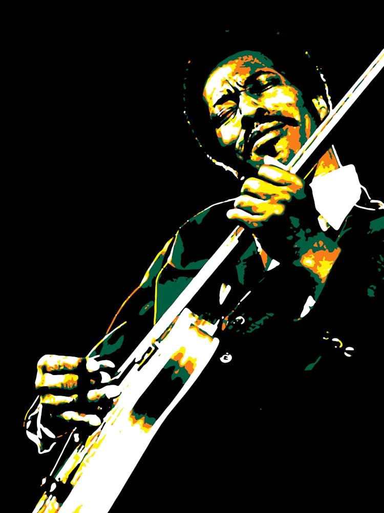 Buddy Guy American Chicago Blues Musician in Colorful art