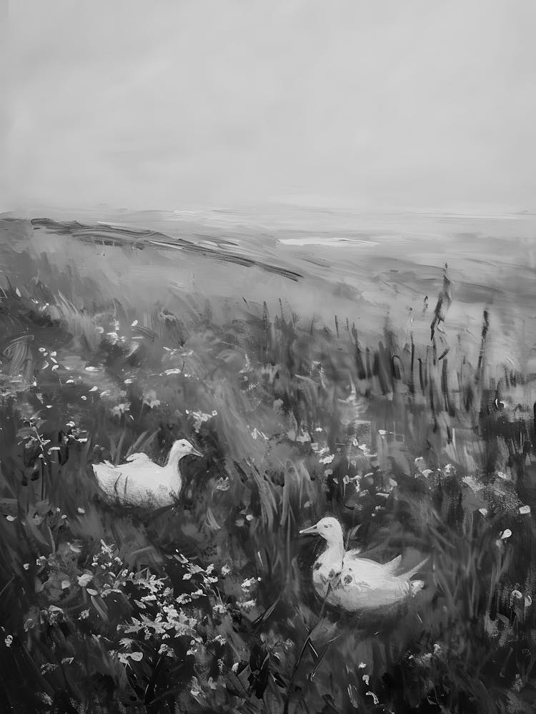 Ducks In The Grass 1