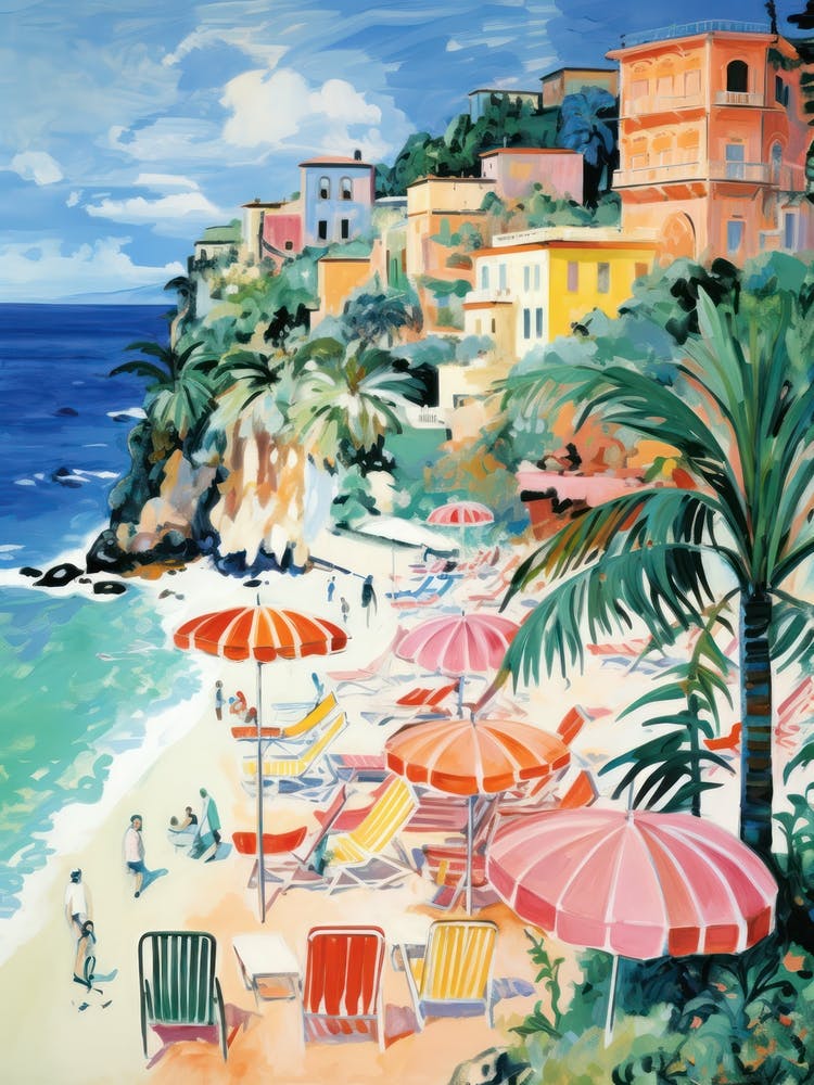 Tropea, Calabria   Italy Beach Club Lido Watercolour 4
