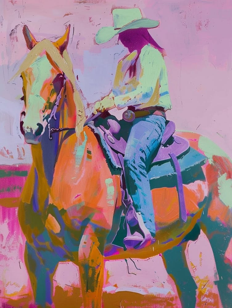Pink And Orange Cowboy 7