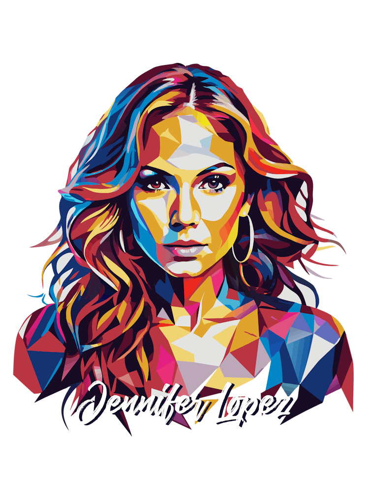 Jennifer Lopez 02 Portrait Music Icon Style WPAP Pop Art