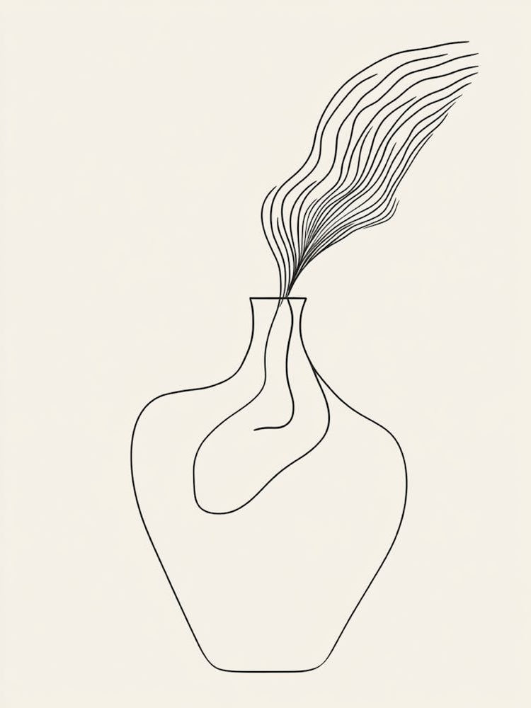 Single Line Drawing Of A Vase