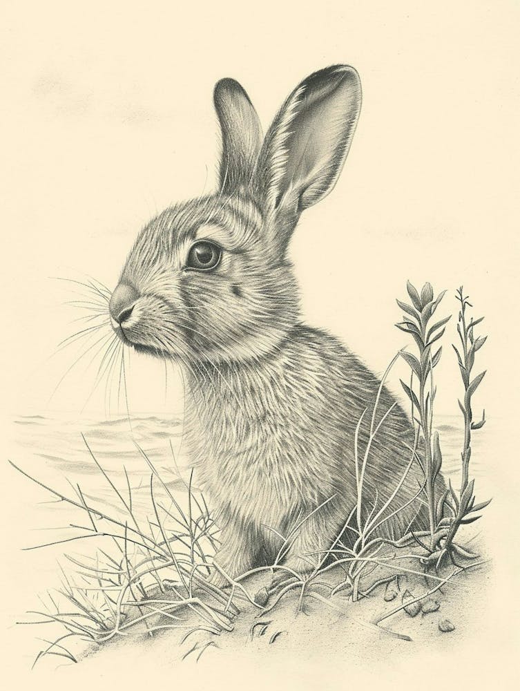 Harlequin Rabbit Drawing 3