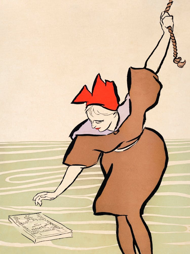 Frau hebt Buch auf (1894), Edward Penfield