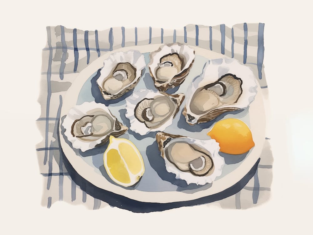 Oysters On A Plate