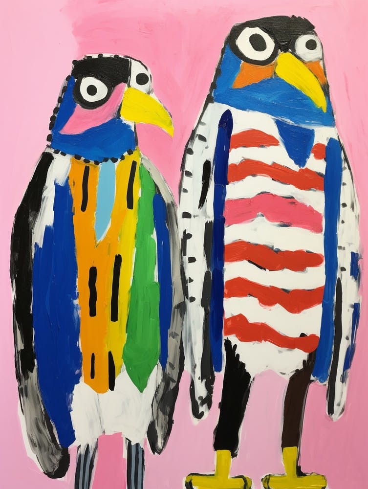 Colourful Kids Animal Art Hawk