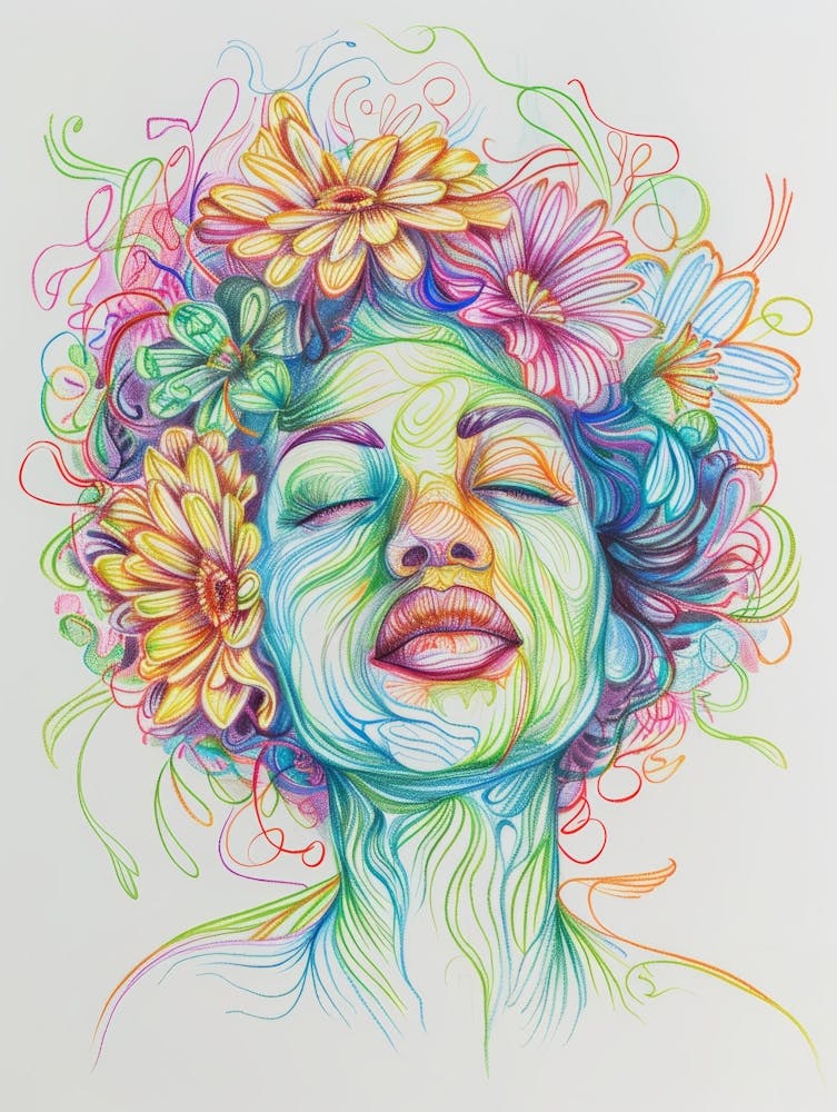 Woman With Flowers In Her Hair 5