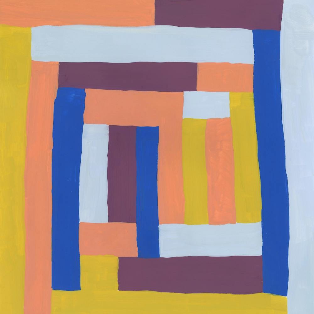 Painted Color Block Sprial In Multi