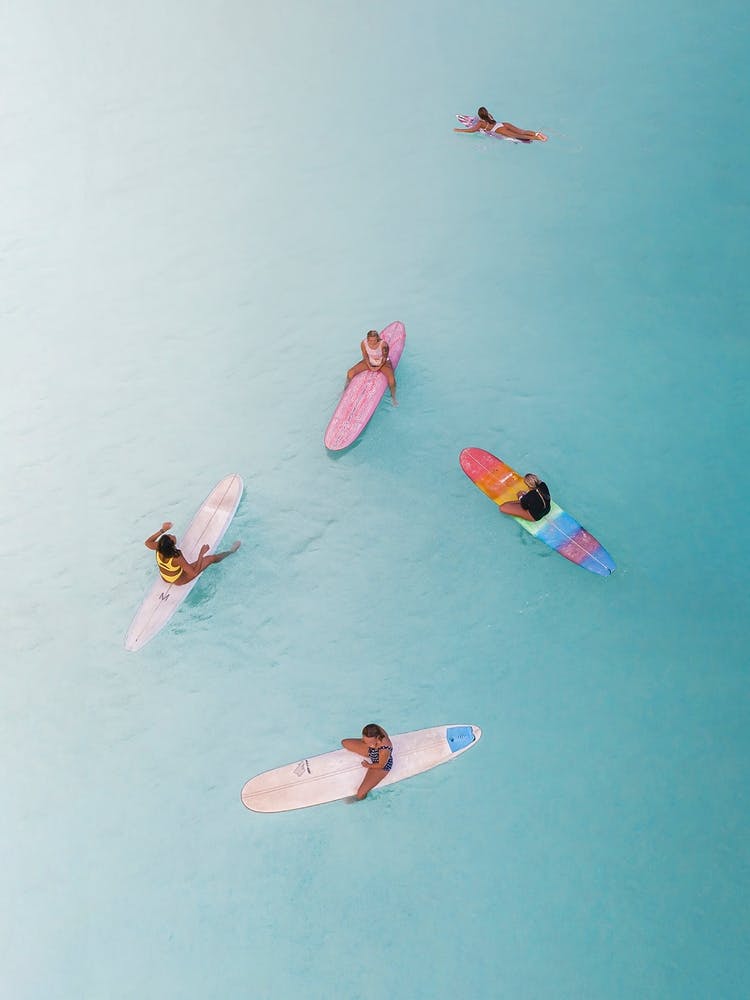 Pastel Blue Surfer Girls