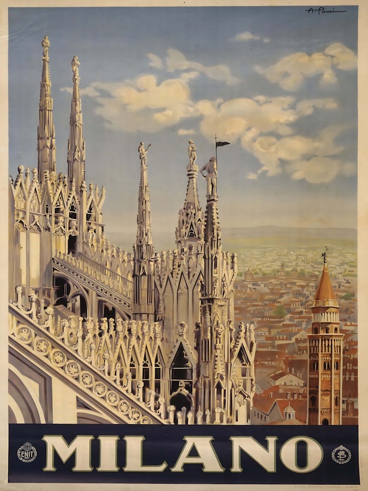 Milan Italy Travel Poster, Karen Arnold