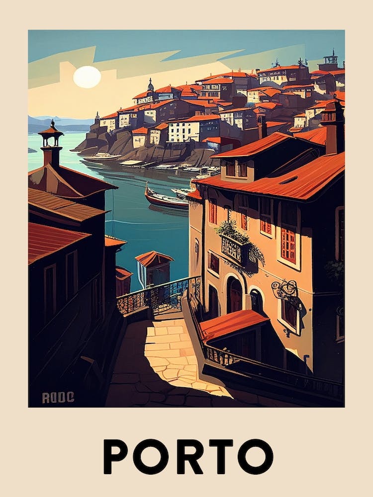 Porto 3 Vintage Travel Poster