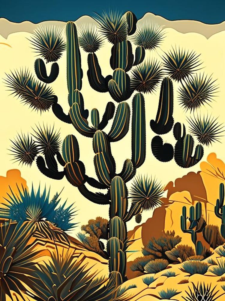 Joshua Tree Pattern Vintage Botanical Line Drawing  (8)