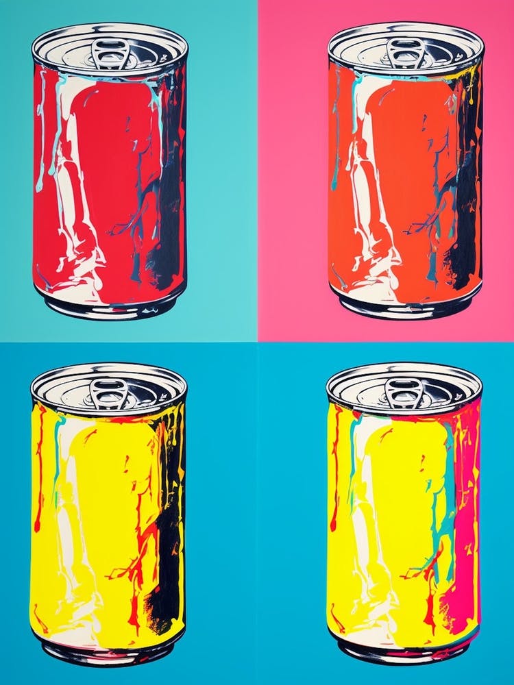 Pop Art Can Yellow & Blue