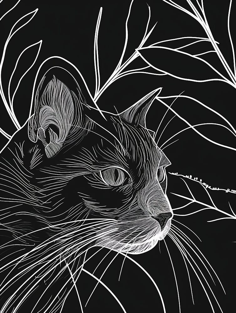 Chat Européen - Illustration Minimaliste 2