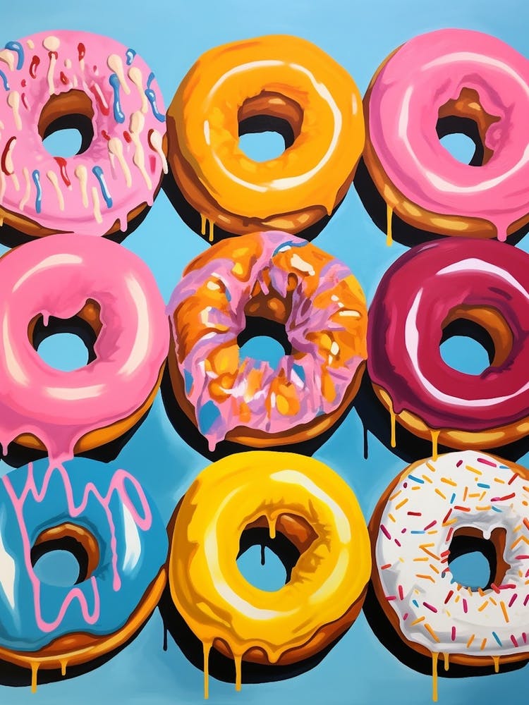 Stack Of Donuts Blue Background 3