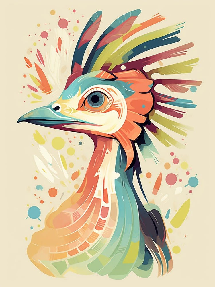 Colourful Dinosaur Archaeopteryx