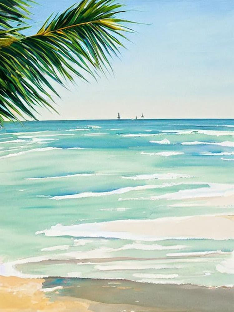 Folly Beach, South Carolina Contemporary Illustration 1
