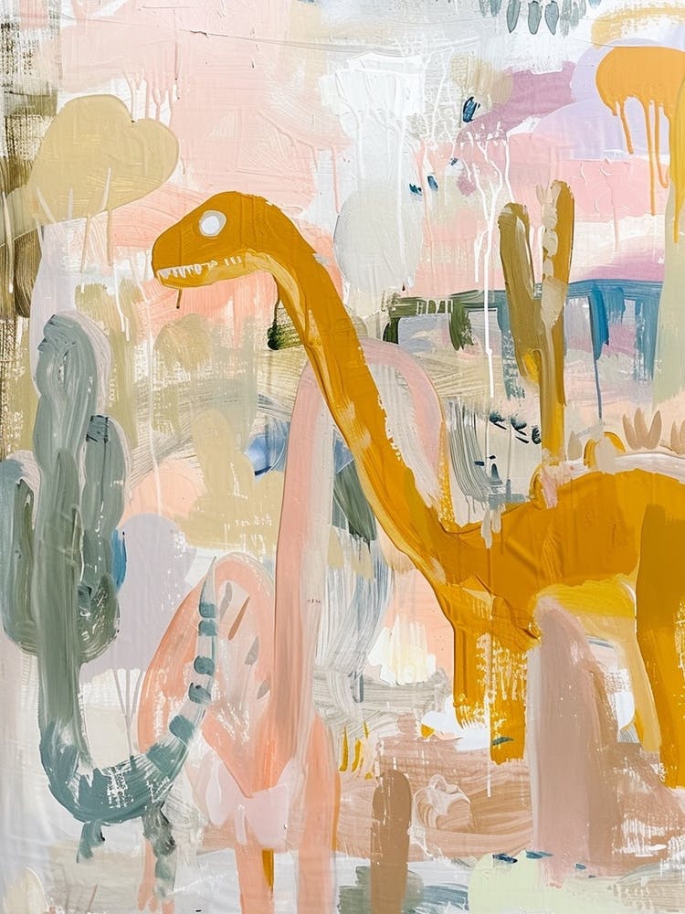 Dinosaurs Exploring Muted Pastels 3