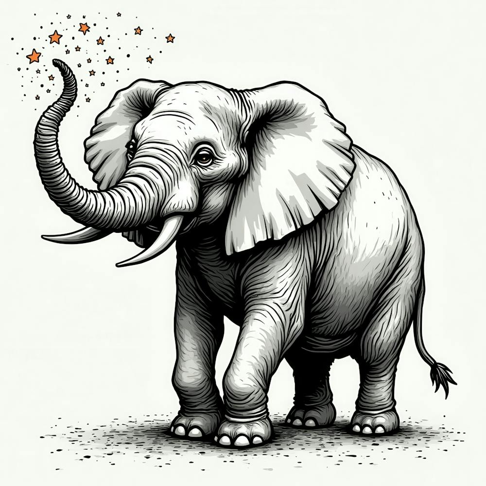 Elephant With Stars