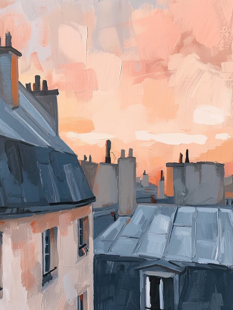Montmartre Rooftops Morning Skyline 2