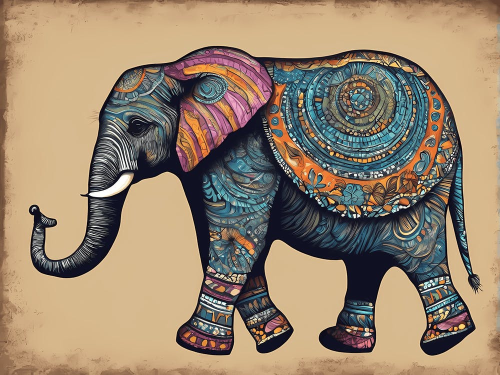 Indischer Elefant Kunst 1114