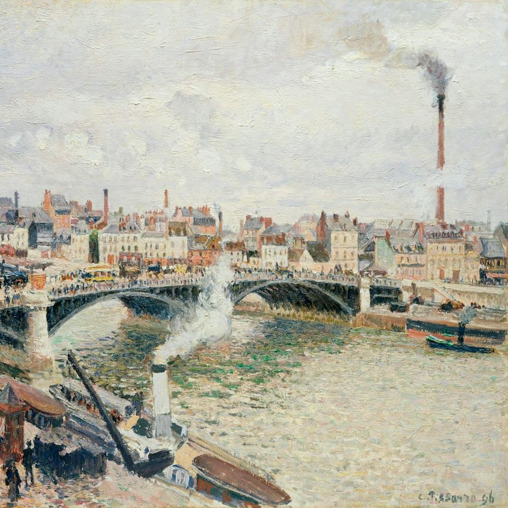 5124 Camille Pissarro Morgen, ein bedeckter Tag, Rouen (1896)