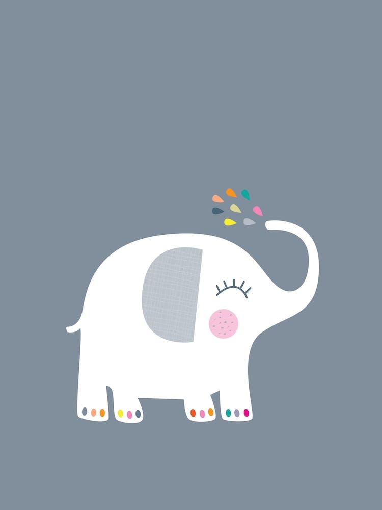 Rainbow Grey Elephant