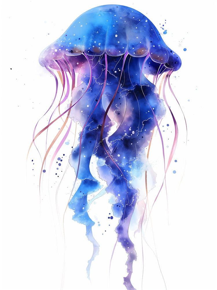 Jellyfish Watercolor Painting