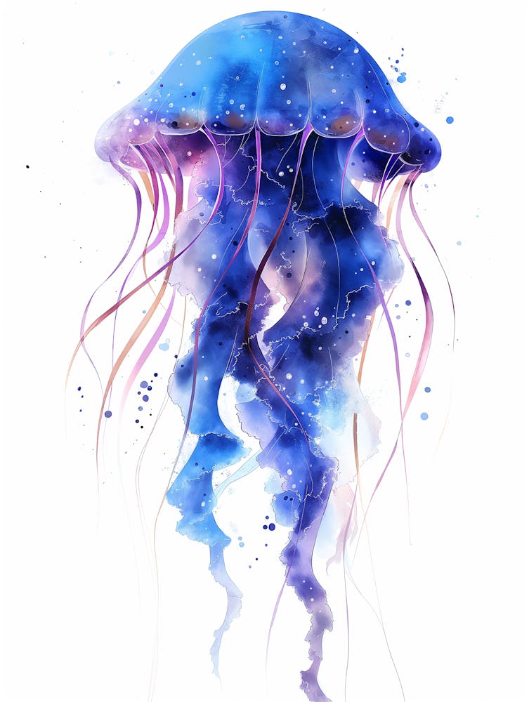 Jellyfish Watercolor Painting