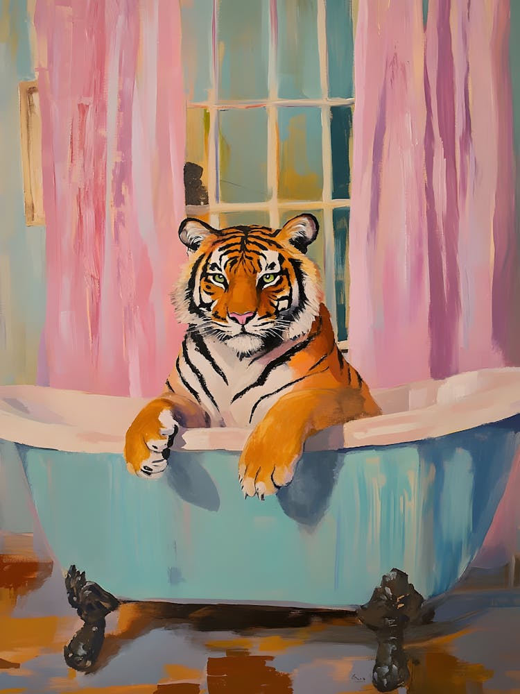 Tiger In Bath